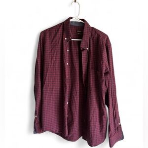 J McLaughlin Modern Fit Red Plaid 100% Cotton Flannel Men’s Long Sleeve